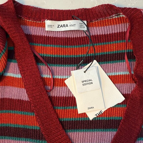 NWT ZARA Knitwear Collection Striped Cardigan & Wide-Leg Pants Set - Picture 8 of 10